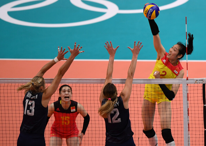 里约奥运会排球——女排小组赛：中国队不敌美国队
