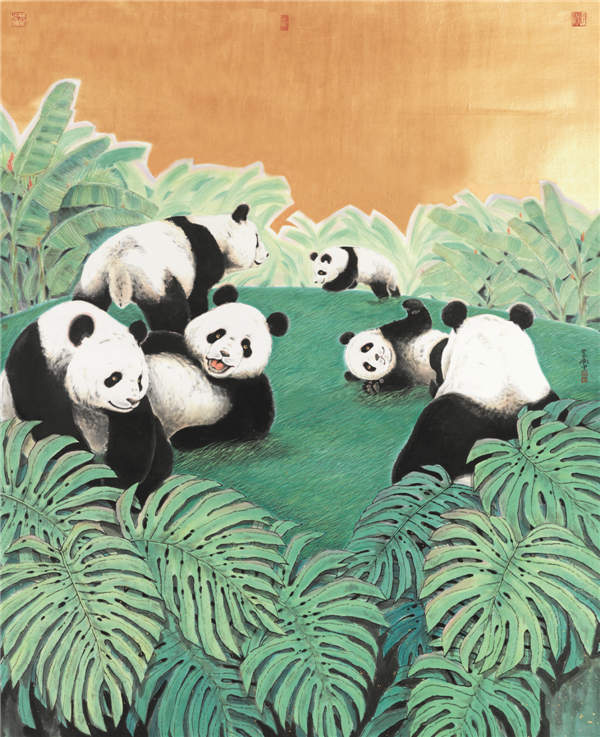 画家刘中携“熊猫和他的朋友们”千里赴港