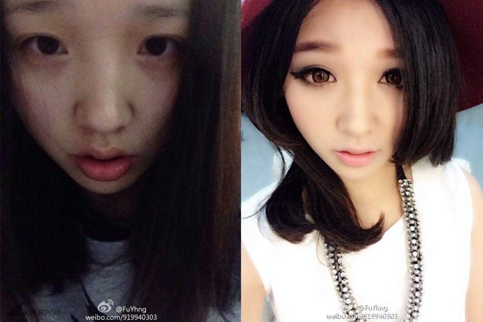 微博网友掀起妆前妆后对比照热 亲妈也难认