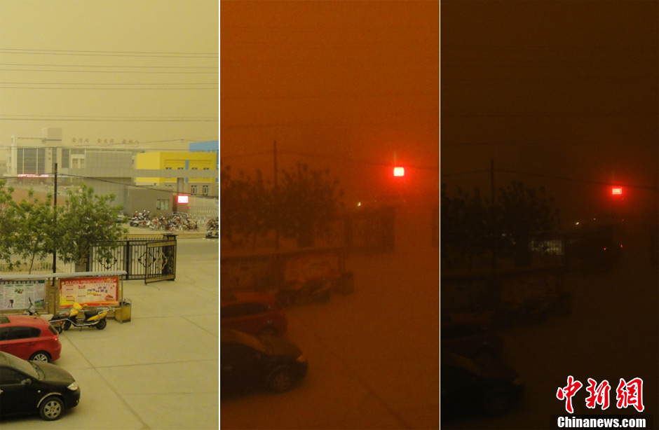 罕见沙尘天气侵袭新疆库尔勒 部分学校放假