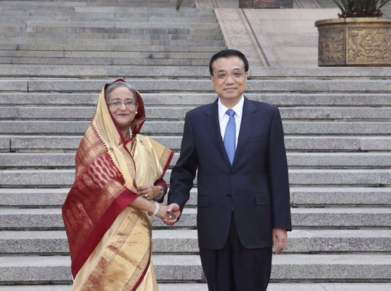 李克强同孟加拉国总理哈西娜举行会谈
