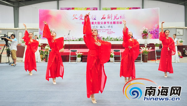 三亚兰花世界举办父亲节主题活动 孩子跪拜感恩父爱