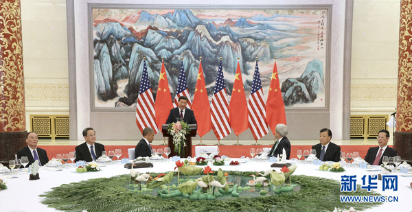 习近平举行宴会欢迎美国总统奥巴马