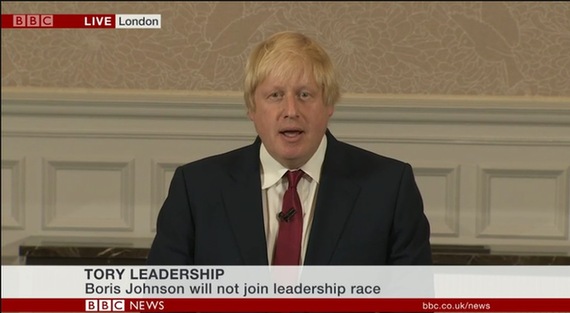 前伦敦市长约翰逊宣布退出首相竞选