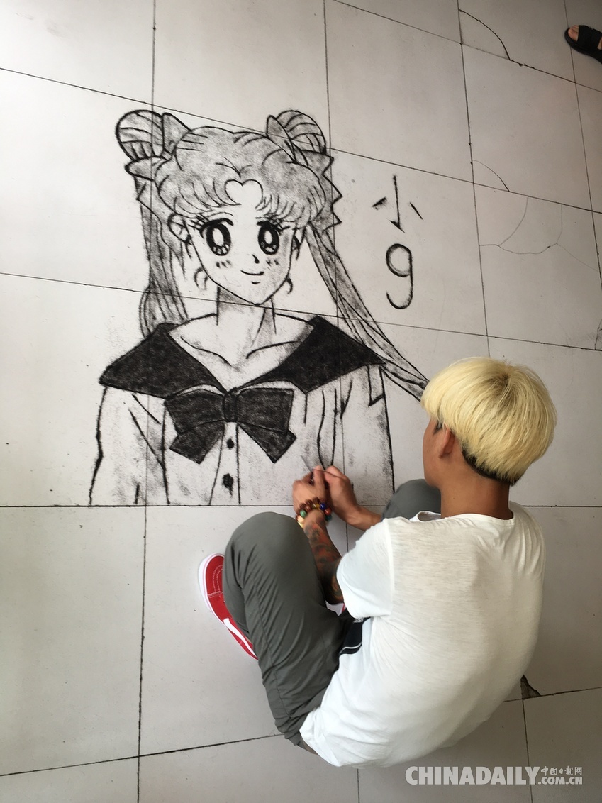视频：吉林一发型师用碎头发作画 美少女战士最新出炉
