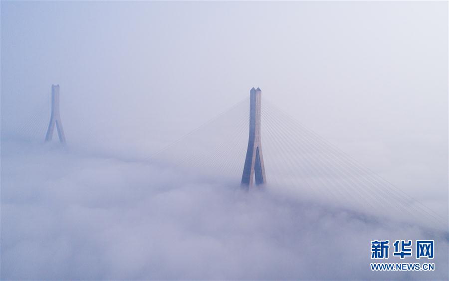 人间仙境！武汉现大雾天气 高架桥宛如天路(组图)