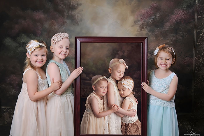 三个患癌女孩时隔三年同拍抗癌照片