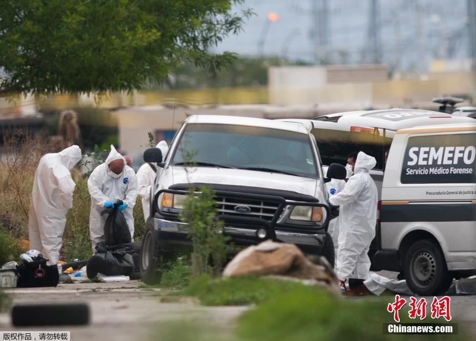 墨西哥一卡车内发现8具尸体 法医现场调查
