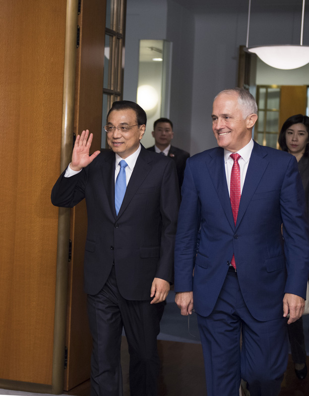 李克强与特恩布尔举行第五轮中澳总理年度会晤