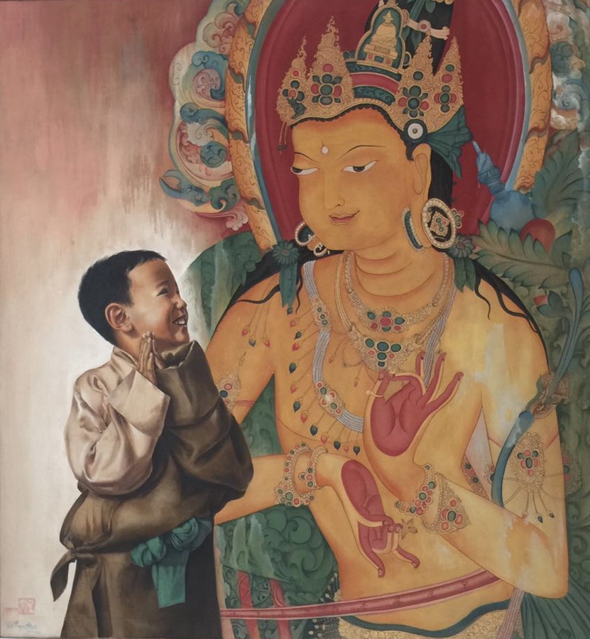 “神山圣湖之间-西藏当代布面重彩艺术展”在拉萨举办