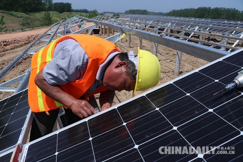 安徽临泉县扶贫工地热火朝天迎五一