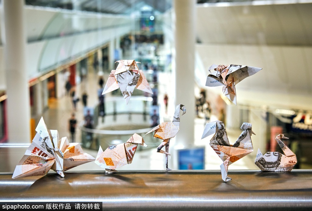 爱钱又耿直的英国人 购物中心布置“英镑纸鹤”为民众制造惊喜