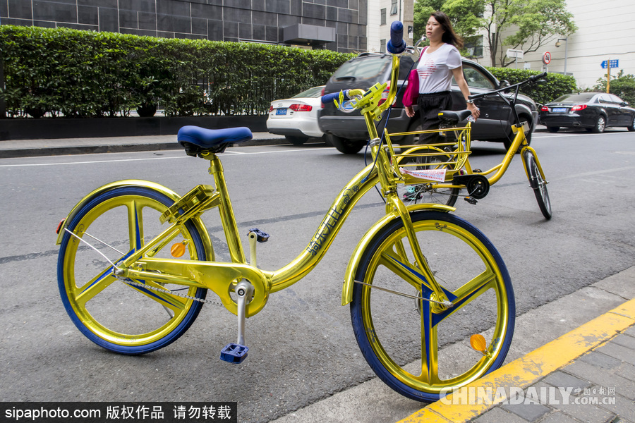 上海：共享单车颜色没用完 酷骑土豪金配色“亮瞎眼”