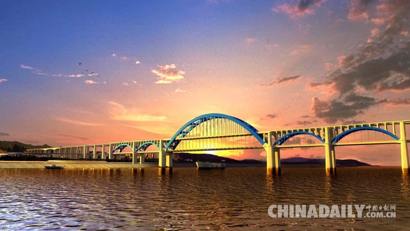 组图：同时跑高铁汽车 金沙江公铁两用大桥成世界首例