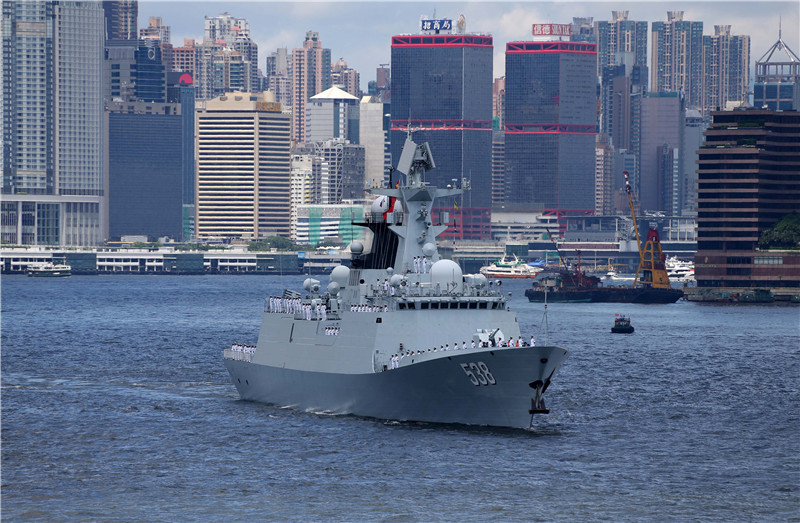 海军辽宁舰编队离开香港香港特区政府举行隆重欢送仪式