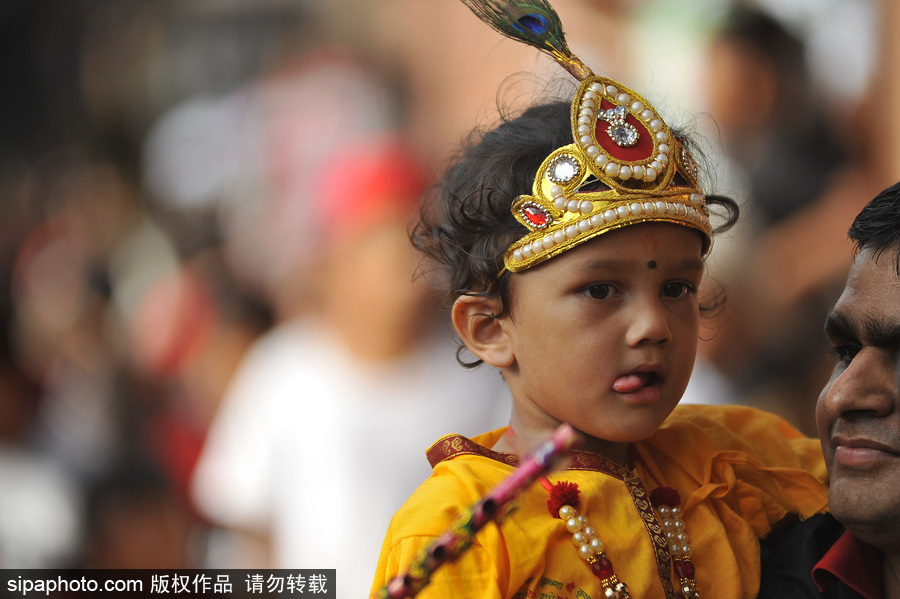 “节日之邦”的传统节庆 尼泊尔欢庆克利须那降生节