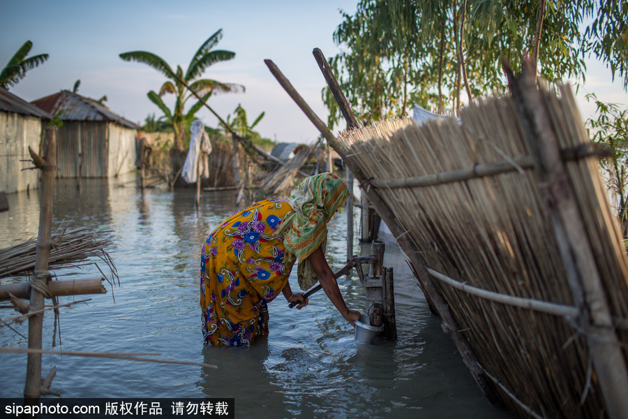 孟加拉国洪水肆虐 探访当地居民的“水上”生活