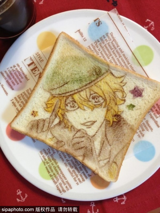 不忍心吃系列 日本艺术家在吐司面包上画动漫