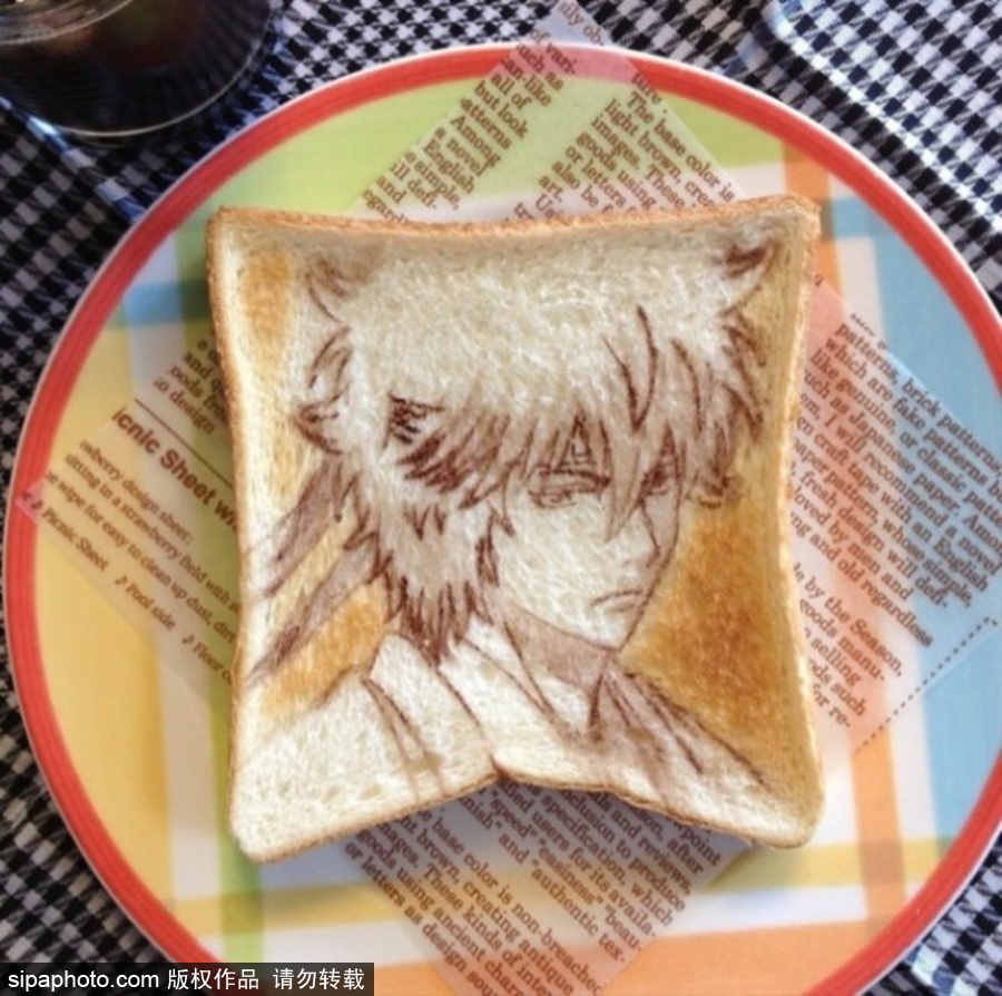 不忍心吃系列 日本艺术家在吐司面包上画动漫