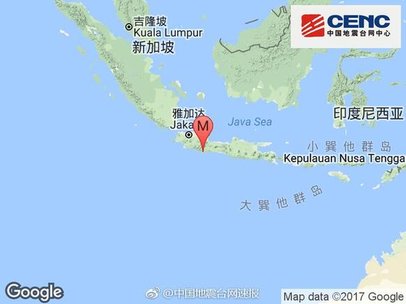 印尼西爪哇省发生6.9级地震