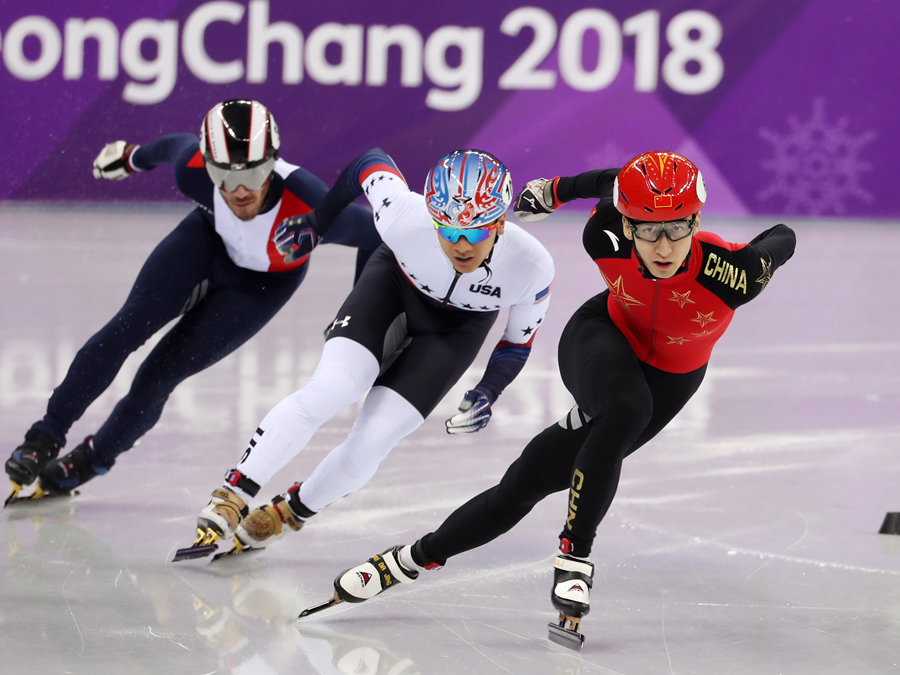 平昌冬奥会短道速滑男子500米预赛举行 中国选手获得小组第一晋级1/4决赛
