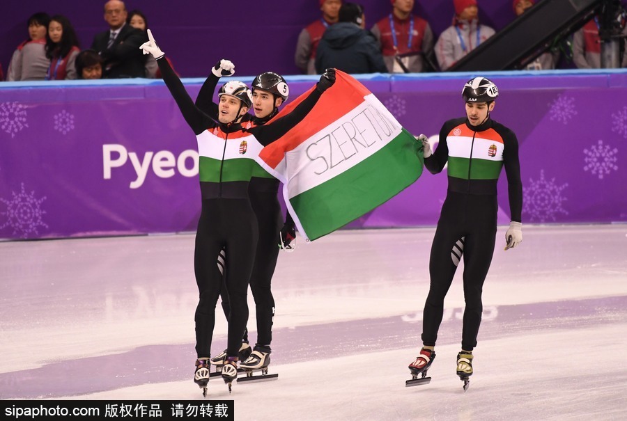 2018平昌冬奥会短道速滑：男子5000米接力A组决赛 中国队摘银