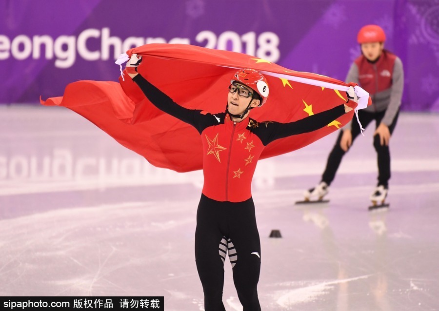 2018平昌冬奥会短道速滑：男子500米决赛 武大靖夺金