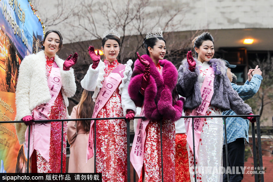 纽约唐人街迎接农历新年 中国传统元素浓郁