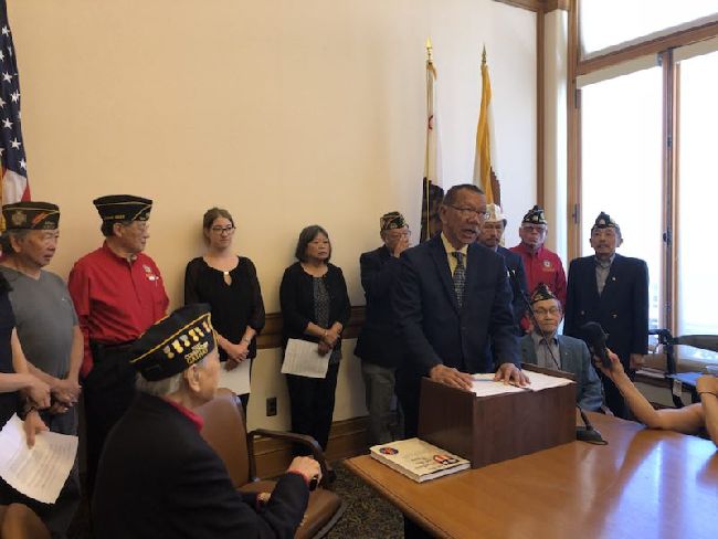 旧金山市议会敦促美国国会尽快通过表彰二战华裔老兵法案