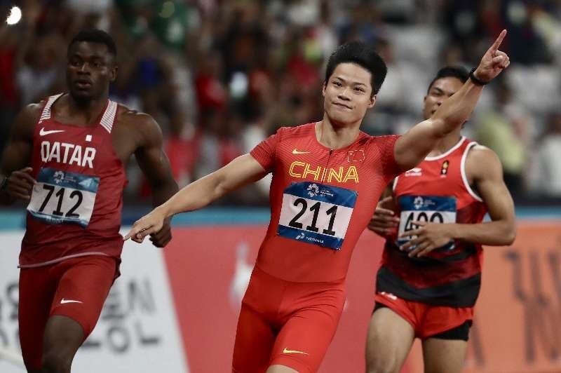 苏炳添夺得亚运会田径男子百米冠军