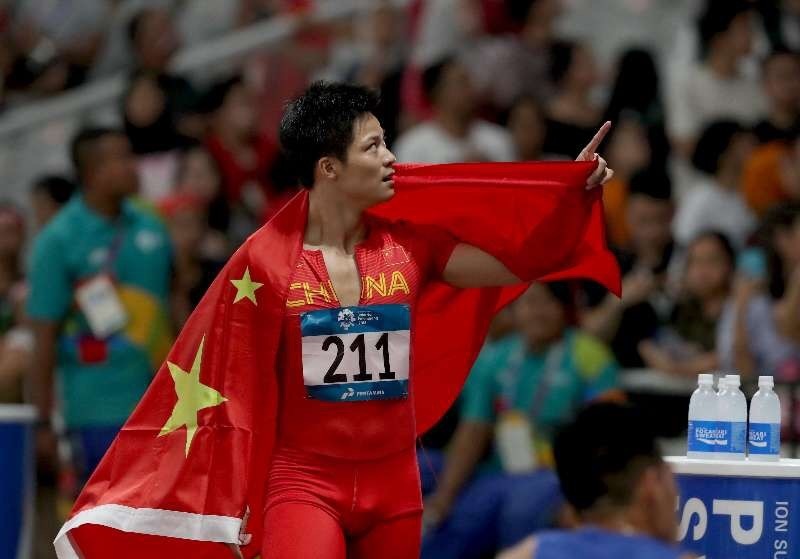 苏炳添夺得亚运会田径男子百米冠军