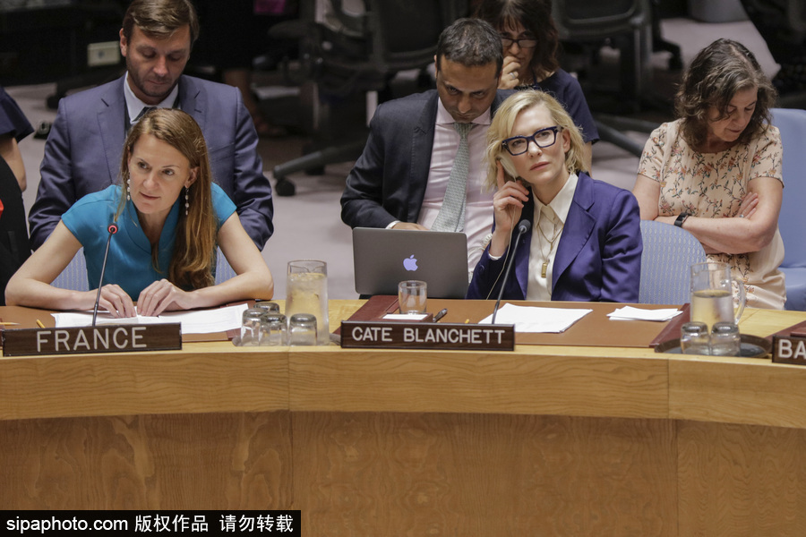 大魔王气场超强！好莱坞女星凯特·布兰切特现身联合国会议