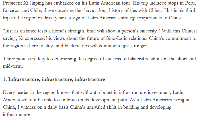 【老外谈】乌拉圭学者：拉美各国热切拥抱中国机会