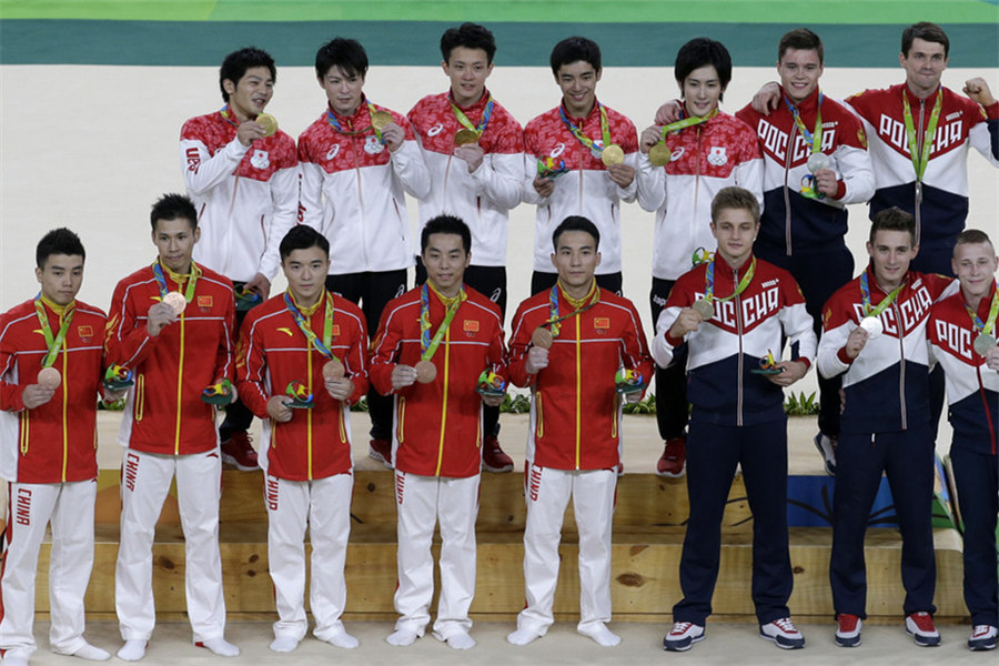 里约奥运会体操男团决赛 中国队摘铜