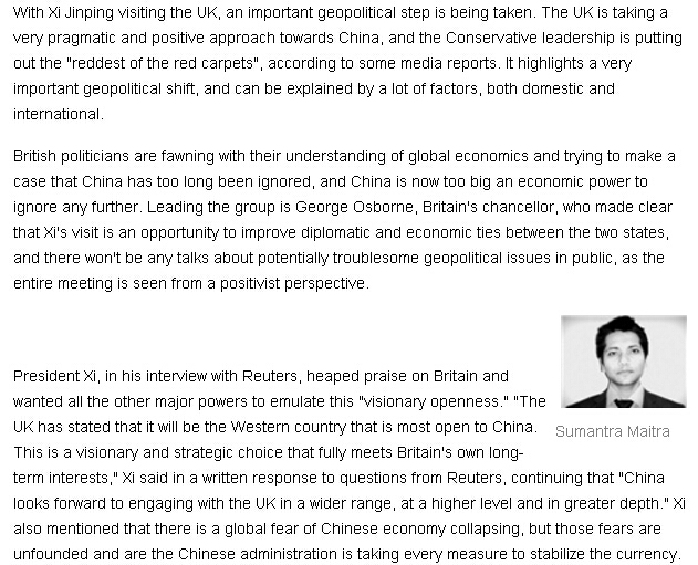 老外看习主席访英（9）：英国向中国靠拢