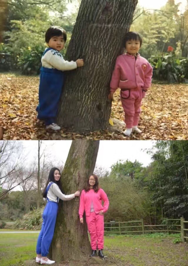 美女晒跨越24年父女照片：同款衣服[组图]