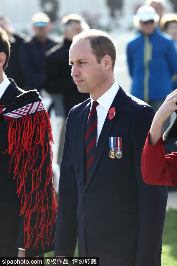 英国威廉王子到访比利时泰恩科特墓园 悼念一战死难者